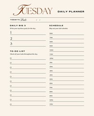 Daily planner printable template.Schedule,notes for the day. 