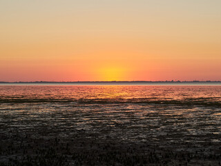 Sunset at the waddensea