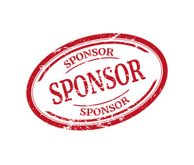 sponsor. stamp. red round grunge vintage sponsor sign
