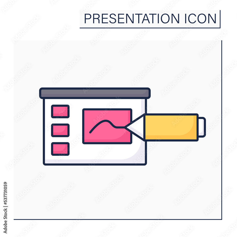 Poster market color icon.pen with thick writing point for writing or drawing. special tool to emphasize imp
