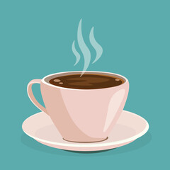 Coffee cup in blue background icon
