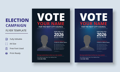 Election Campaign Flyer Template, Political Campaign Flyer Template, Vote Flyer Template, Political Election Poster