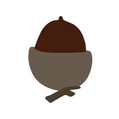 Acorn vector illustration isolated on white background. Acorn clip art
