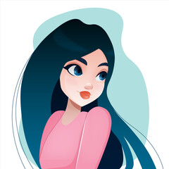 Flat girl vector illustration