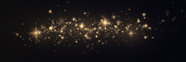 Obraz premium golden particles. light effect. Gold dust. background decoration.Christmas dust.