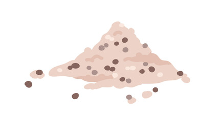 Chia seeds heap. Pile of superfood. Handful of super food, healthy grains. Flat graphic vector illustration isolated on white background