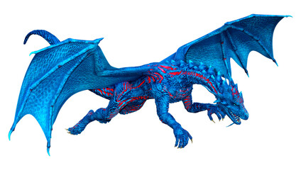 Fototapeta premium 3D Rendering Fairy Tale Dragon on White