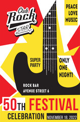Rock festival poster design template
