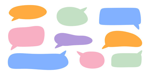 Set of speech bubbles. hand-drawn speech bubbles collection. Empty blank comment. Talk chat speak message. Bubble speech Vector illustration. eps10