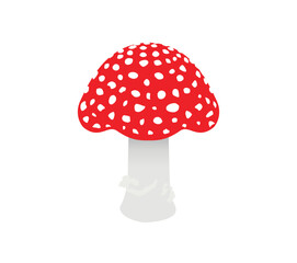 Fly agaric mushroom isolated on white background. Vector illustration