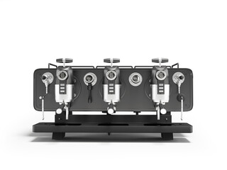 3d illustration of modern professional coffee machine with display on white background with shadow