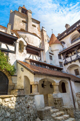 Courtyard of Dracula castle in Bran, Romania
