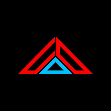 UOD letter logo creative design with vector graphic, UOD simple and modern logo in triangle shape.