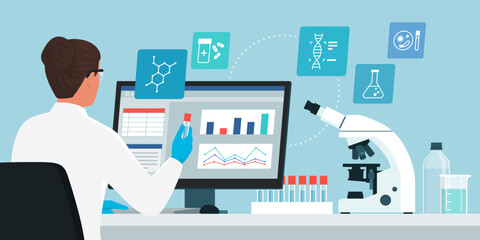 Scientist woman working in the laboratory