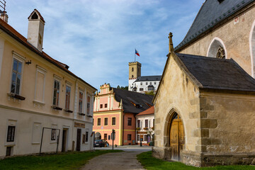 Fototapeta na wymiar Small ancient town Rozmberk nad Vltavou, Czech Republic.