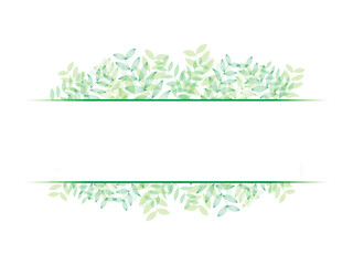 Bannière florale verte vectorielle aquarelle avec feuilles et branches isolées sur fond blanc.