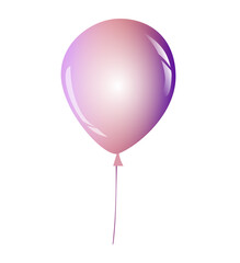 Illustration red and purple balloon on transparent background.Object for decorate greeting card, wallpaper,web,gift wrap,Happy new year,Valentine, birth day,wedding and party.
