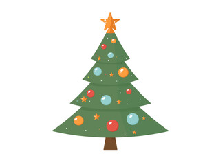Christmas tree cartoon style