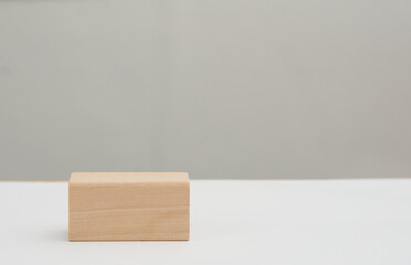 wooden block on white background