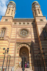 Węgry Budapeszt Synagoga Wielka front budynku wejście do niej