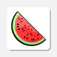 Watermelon flat icon. Stylized vector element isolated on white background. Best for web, print, package, advertising, logo creating and branding design.