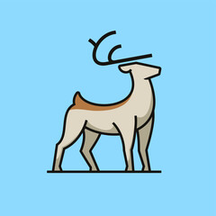 Awesome Deer Logo design, flat design style