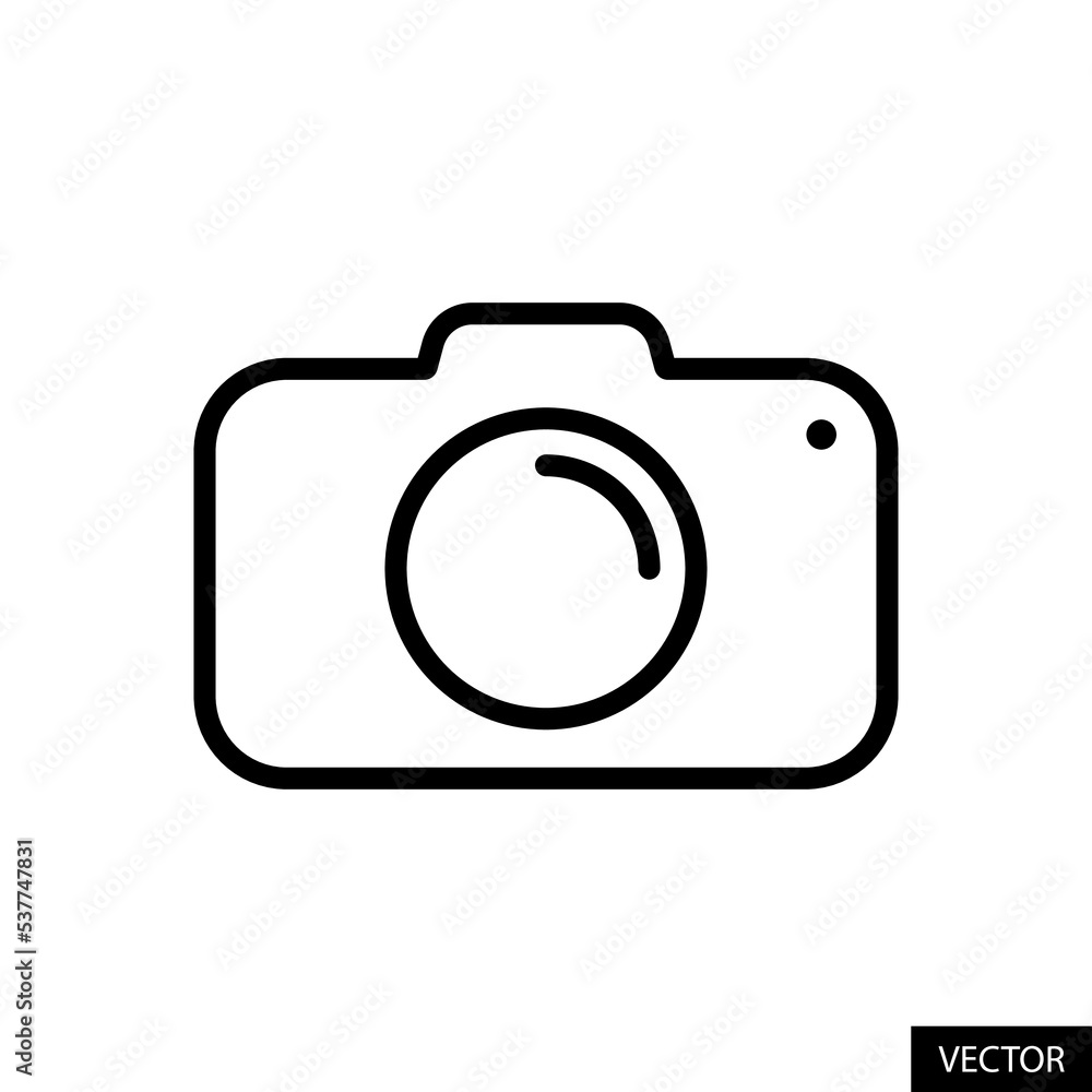 Poster camera vector icon in line style design for website design, app, ui, isolated on white background. e