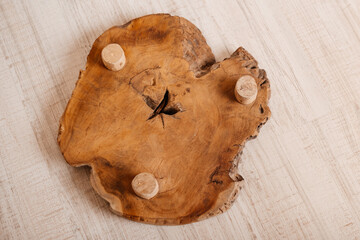 Exclusiv Baumscheibe Massives Teak Dekobrett Baumscheibe Holz Holzbrett Tablett Tischdeko Unikat