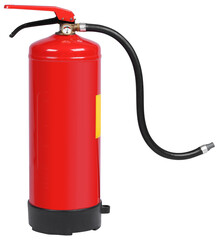 Handheld fire extinguisher ready-set-go isolated