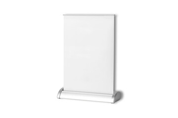 Blank tabletop menu stand mockup isolated on white background. 3d rendering.