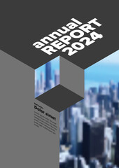 Annual report cover template with photo placeholder