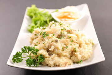 risotto with cream and mushroom