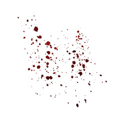 Drops of watercolor splashes, from wine, blood, paint, red burgundy color. PNG.