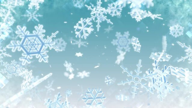 Snow Crystals Winter freeze ice holiday particle CG background