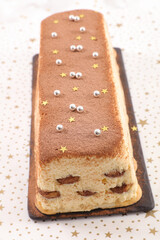 festive christmas tiramisu cake and decoration