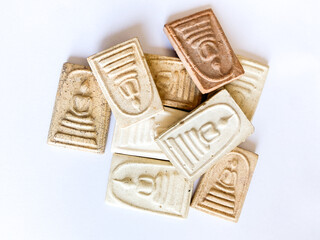 Thai buddha amulet isolated on white background.