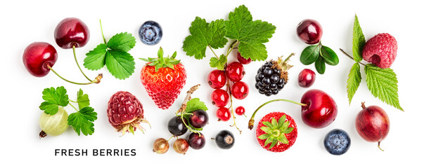 Different fresh berries creative composition. © ifiStudio