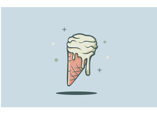 ice cream on a blue background vector image