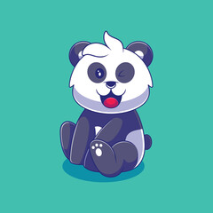 cute panda illustration suitable for mascot sticker and t-shirt design