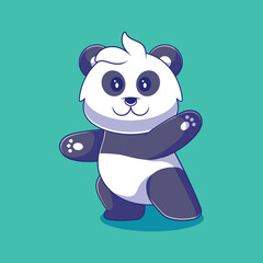 cute panda illustration suitable for mascot sticker and t-shirt design