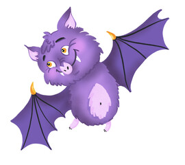 Happy purple Halloween bat