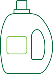 Obraz premium Cleaning line icons. Laundry, Gel for washing machine. laundry washing machine. Vector with green line