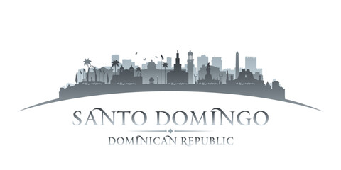 Fototapeta premium Santo Domingo Dominican Republic city silhouette white background