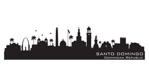 Santo Domingo Dominican Republic city skyline vector silhouette - obrazy, fototapety, plakaty