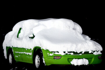 A car buried in snow, Generative AI