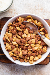 breakfast cornflakes milk meal food snack on the table copy space food background 