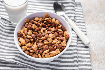 breakfast cornflakes milk meal food snack on the table copy space food background 