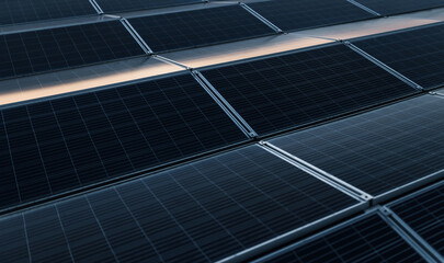 Detail of a photovoltaic system, for sustainable energy and against climate change