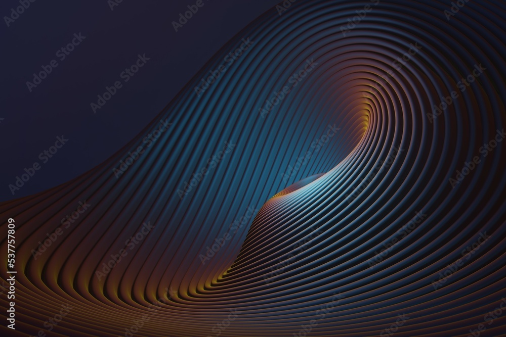 Aufkleber Beautiful Abstract colourful swirl background. Starburst dynamic wave. 3d rendering illustration  Background pattern for design.