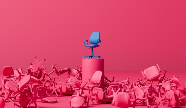 Career ambition and promotion concept. Business leadership. 3D Rendering